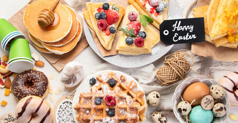 Spring Eco friendly Easter dessert table.