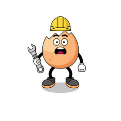 Character Illustration of cracked egg with 404 error