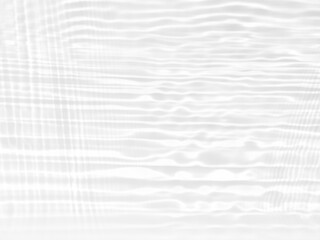 Defocus blurred transparent white colored clear calm water surface texture with splashes and bubbles. Trendy abstract nature background. Water waves in sunlight with copy space. White water shine