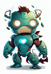 robot superhero cartoon character