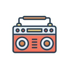 Color illustration icon for portable