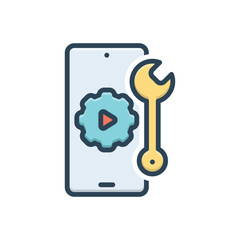 Color illustration icon for setup
