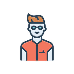 Color illustration icon for teenage