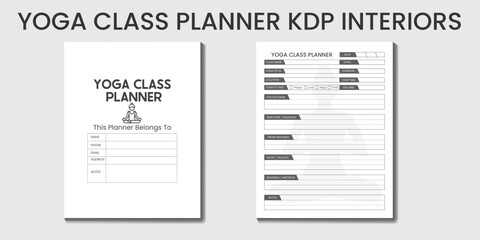 Yoga Class Planner KDP Interior design Template
