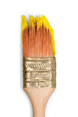Stack of color artist paint brushes