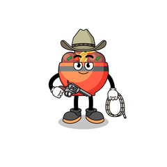 Character mascot of meatball bowl as a cowboy