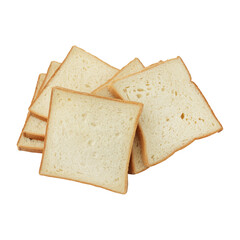 Slices of bread isolated on transparent background