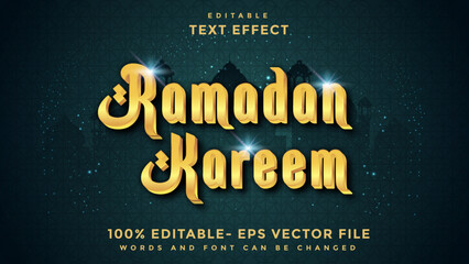 Minimal Word Ramadan Kareem Editable Text Effect Design Template, Effect Saved In Graphic Style