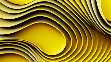 Abstract background with wavy lines in yellow colors. 