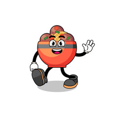 meatball bowl cartoon walking
