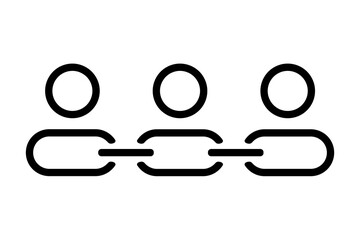 Person linked connection. Illustration vector
