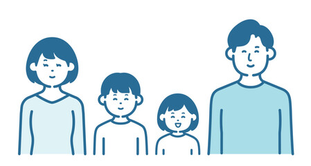 Illustration of a smiling parent and child