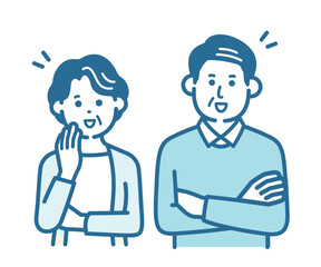 Illustration of a convincing elderly couple