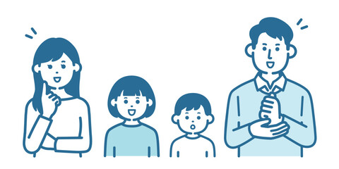 Parents and children who are happy to solve the problem