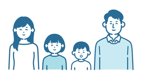 Illustration of a smiling parent and child