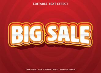 big sale editable text effect template with abstract background use for business logo and brand