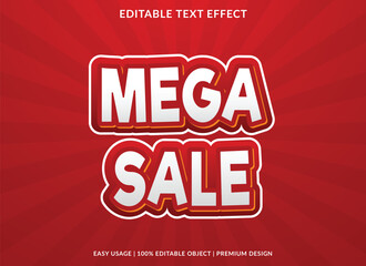 mega sale editable text effect template with abstract background use for business logo and brand