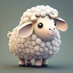 Cute Cartoon Sheep Character