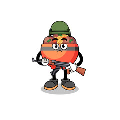Cartoon of meatball bowl soldier