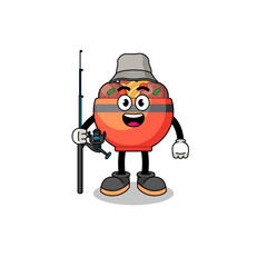 Mascot Illustration of meatball bowl fisherman