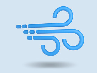 Windy 3D Weather icon. 3D render illustration.
