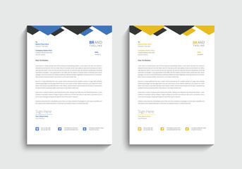 Letterhead template with various colors