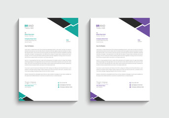 Letterhead template with various colors