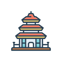 Color illustration icon for bali