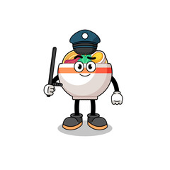 Cartoon Illustration of noodle bowl police