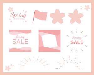 春のフレームセット　ピンク　桜