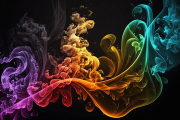 Colorful smoke background. Ai generated
