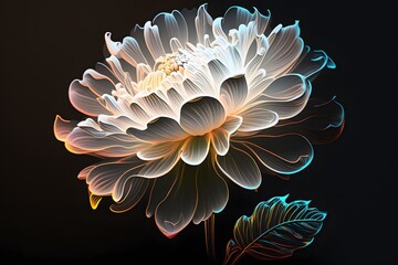 White Flower created using AI Generative Technology