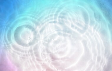 Clean water texture. Blue gradient background.