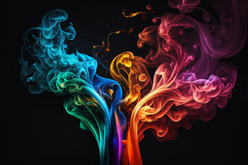 Colorful smoke background. Ai generated