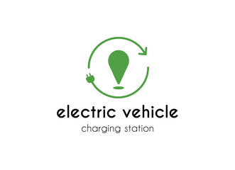 Electrical charging station logo design template.