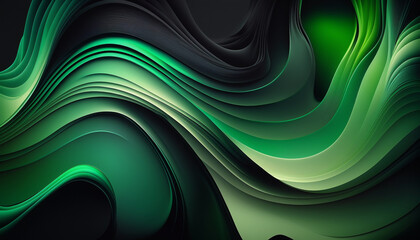 Green and Black gradients abstract wallpaper Generative AI