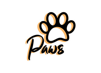 Simple paw logo vector icon, simple paw logo template © AlvinStd.