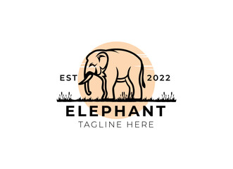 Elephant logo design template. Simple elephant logo