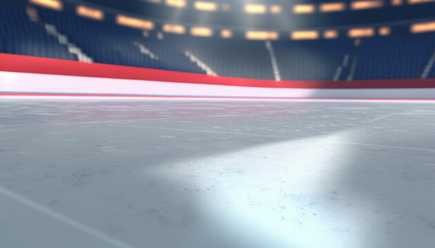 Hockey ice rink sport arena empty field - stadium (Created Using Generative AI) © mv