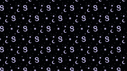 Background Moon, sun, stars and snakes. Purple and black.