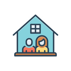 Color illustration icon for household