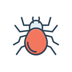 Color illustration icon for spider