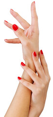 Elegant young woman hands with manicure