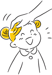 頭をなでて褒められている女の子