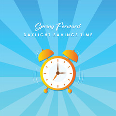 Vector illustration of a Banner for Daylight Saving Time with time clock.background illustration