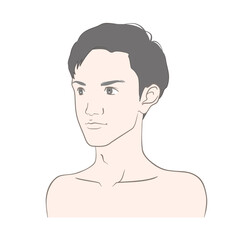 20代から30代くらいの若い男性の顔（ななめ・左前）