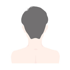 男性の後頭部（正面・主線なし）