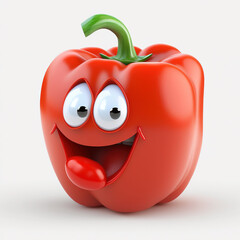 Happy apple in 3d cartoon style - generated by Generative AI