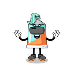 Illustration of toothpaste with a vr headset