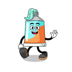 toothpaste cartoon walking